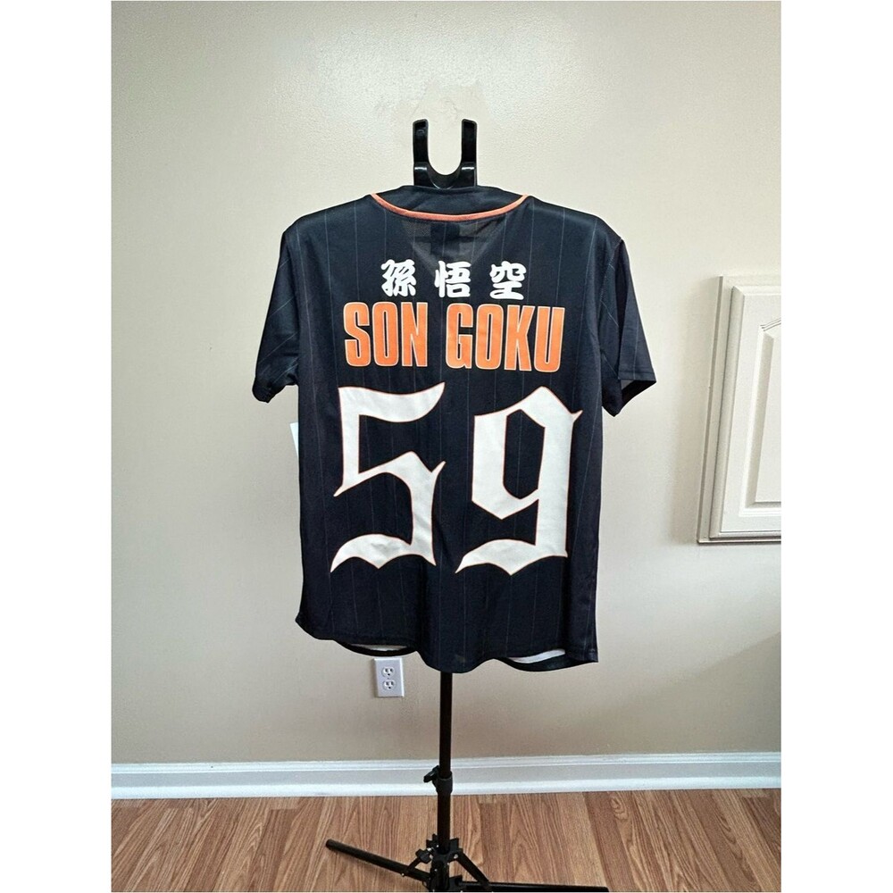 Dragon Ball Z Saiyan Goku Baseball Jersey Button Up Anime Shirt NWT Men's Medium - Picture 8 of 8